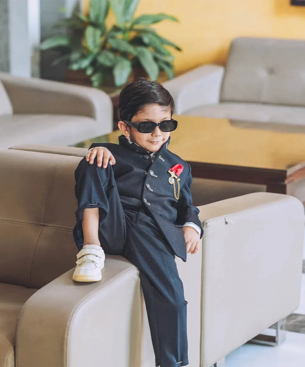 Pre-Order: Navy Jodhpuri Suit Set for Boys for Party