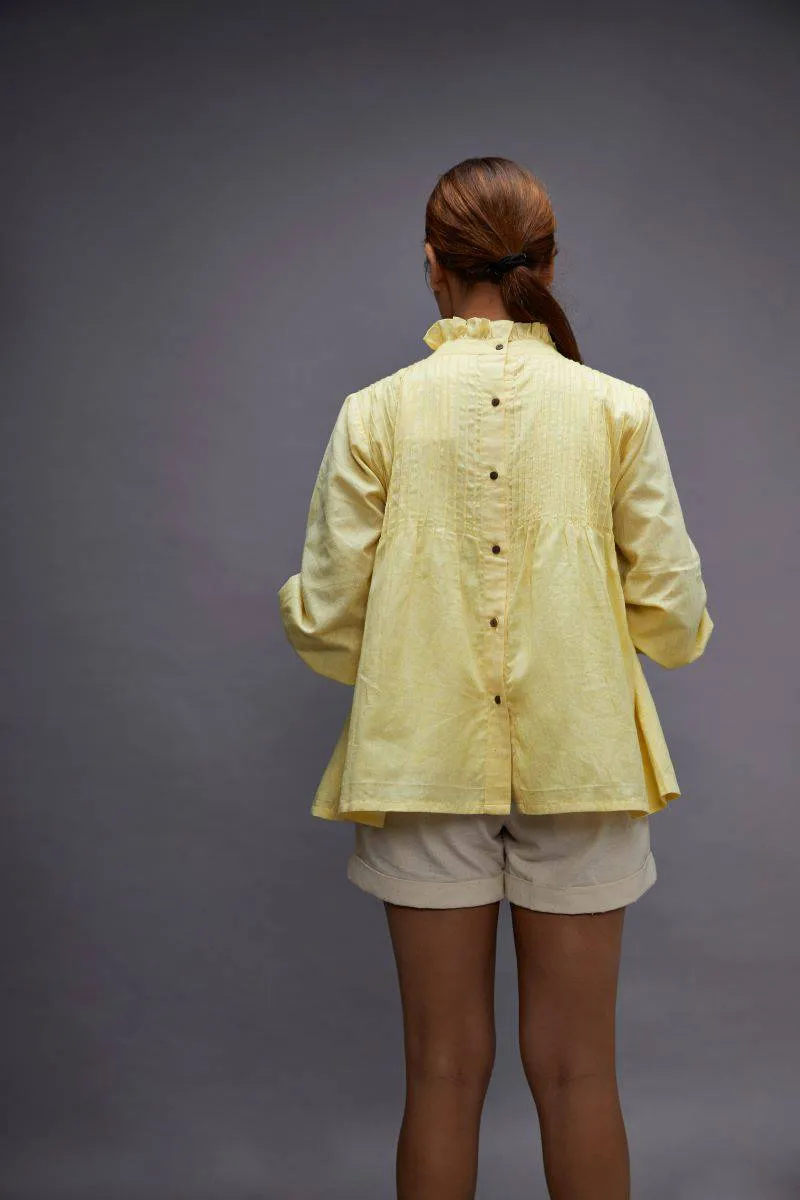 Pretty Pintuck Top - Yellow