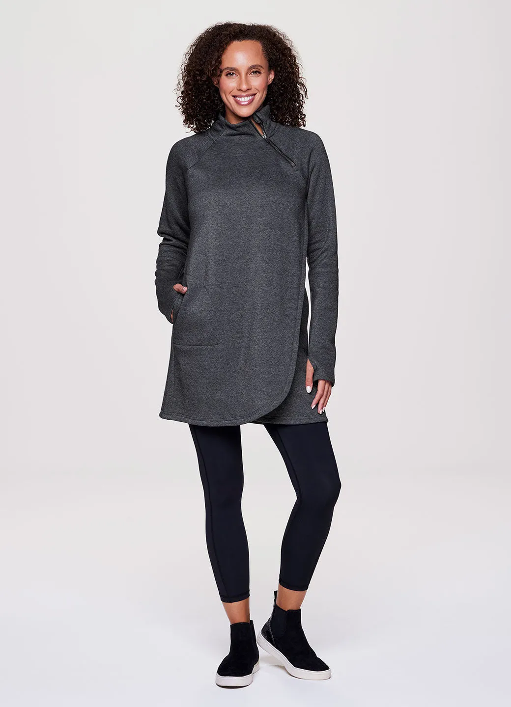 Prime Ready To Roll Fleece Mock Neck Dress