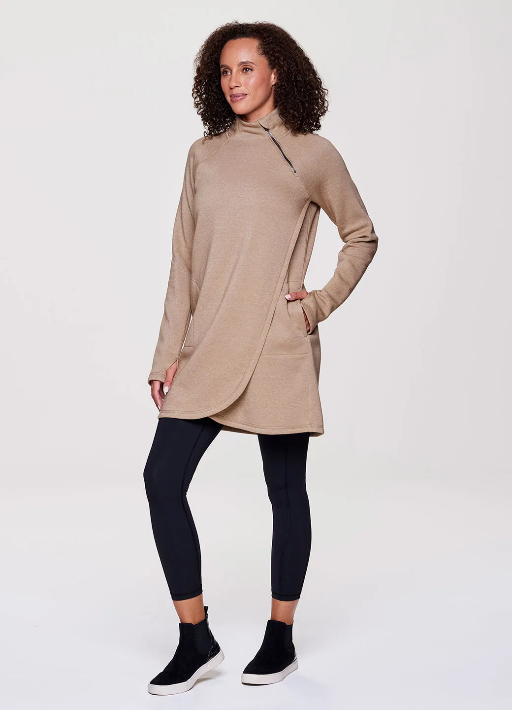 Prime Ready To Roll Fleece Mock Neck Dress