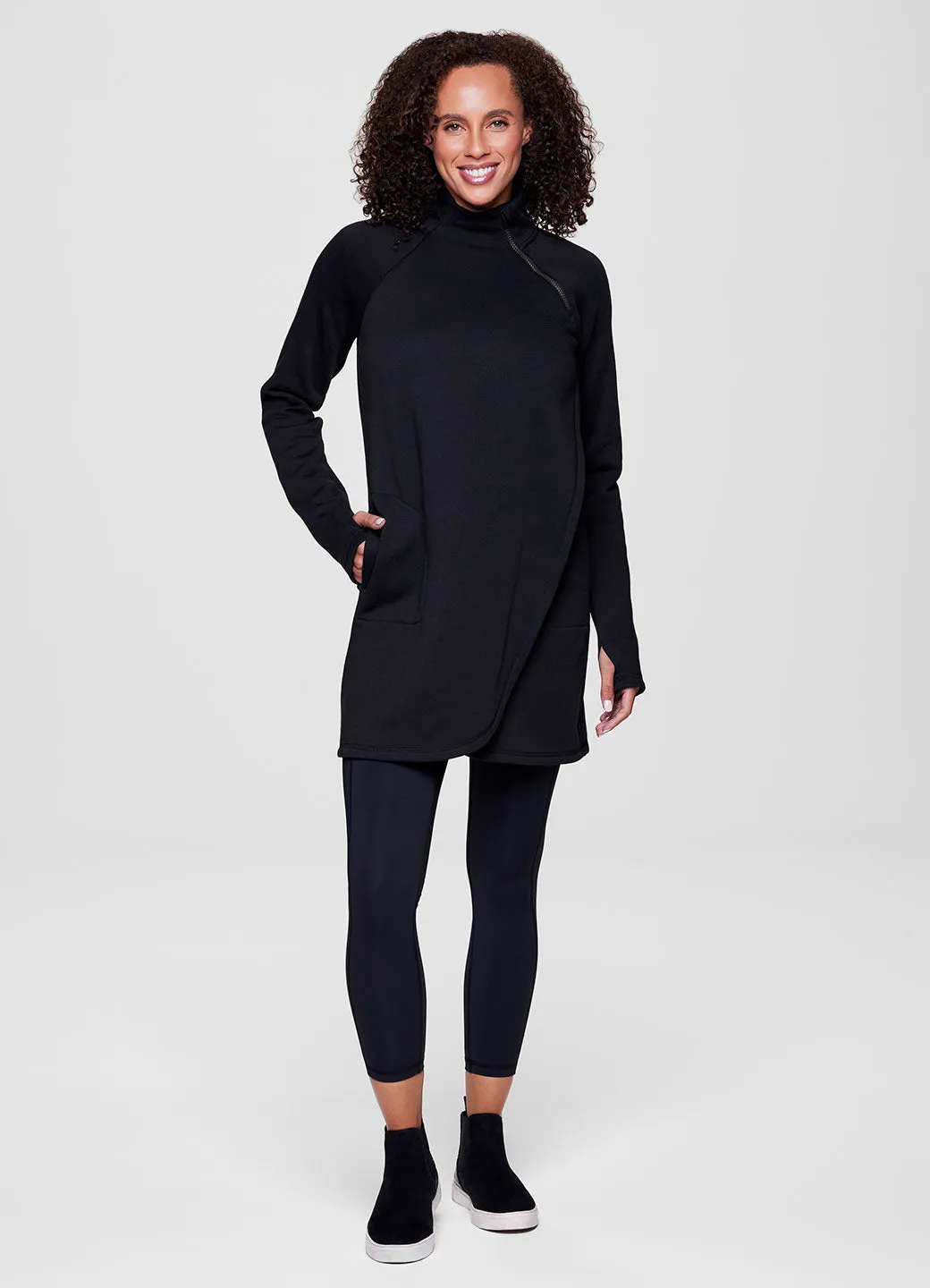 Prime Ready To Roll Fleece Mock Neck Dress