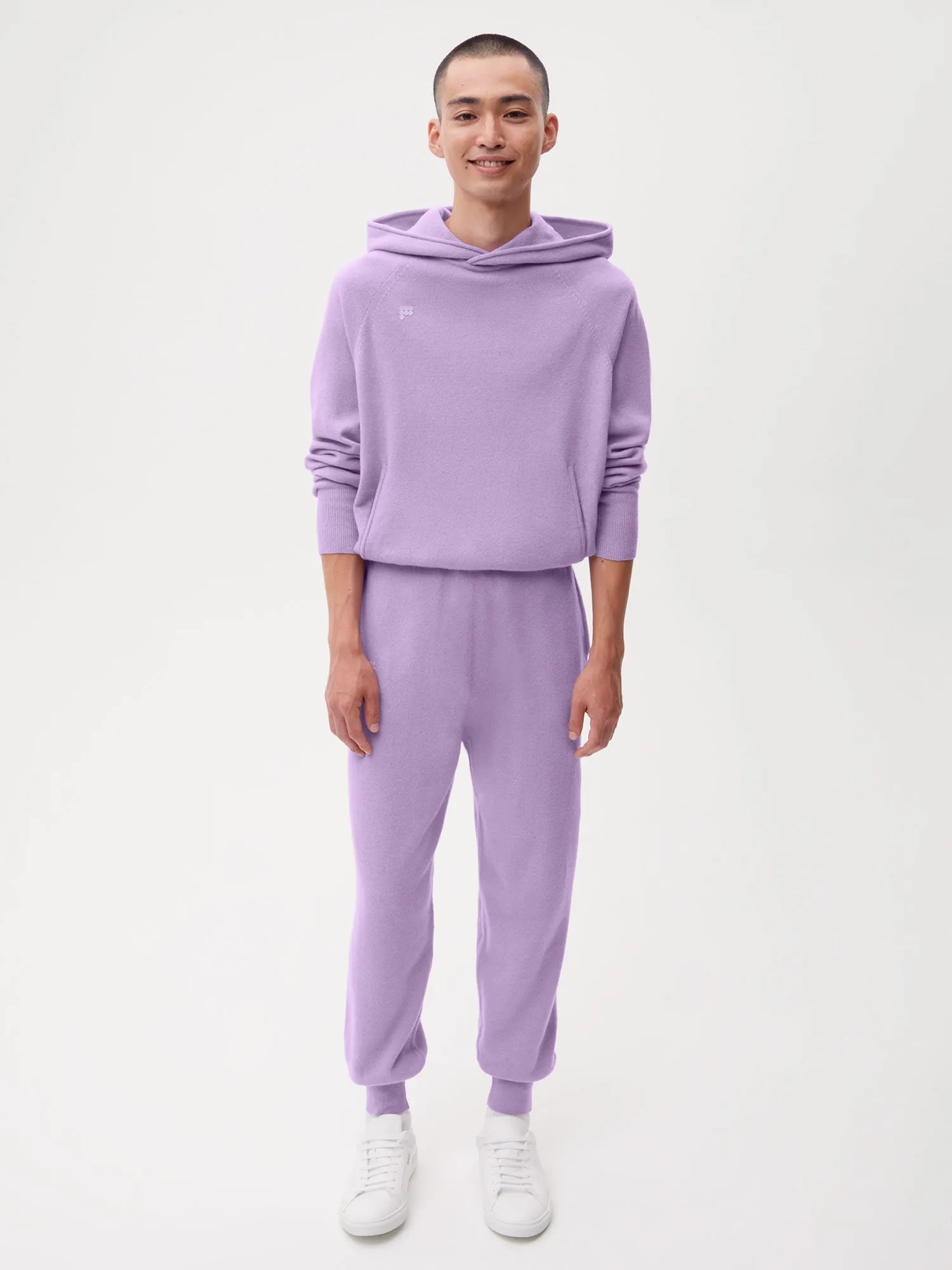 Recycled Cashmere Track Pants—orchid purple