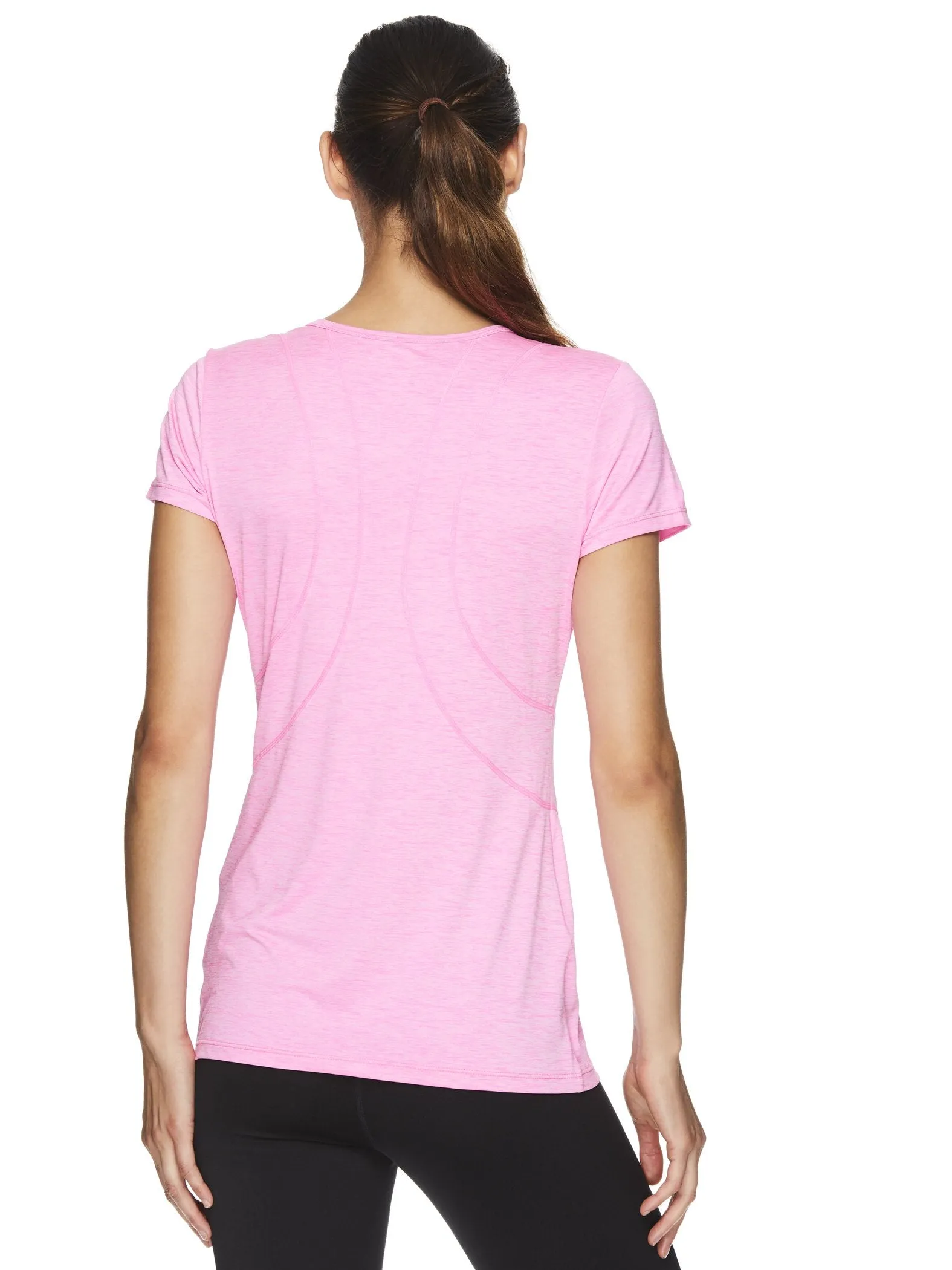 Reebok Women's Fitted Performance Linear Marled Jersey T-Shirt