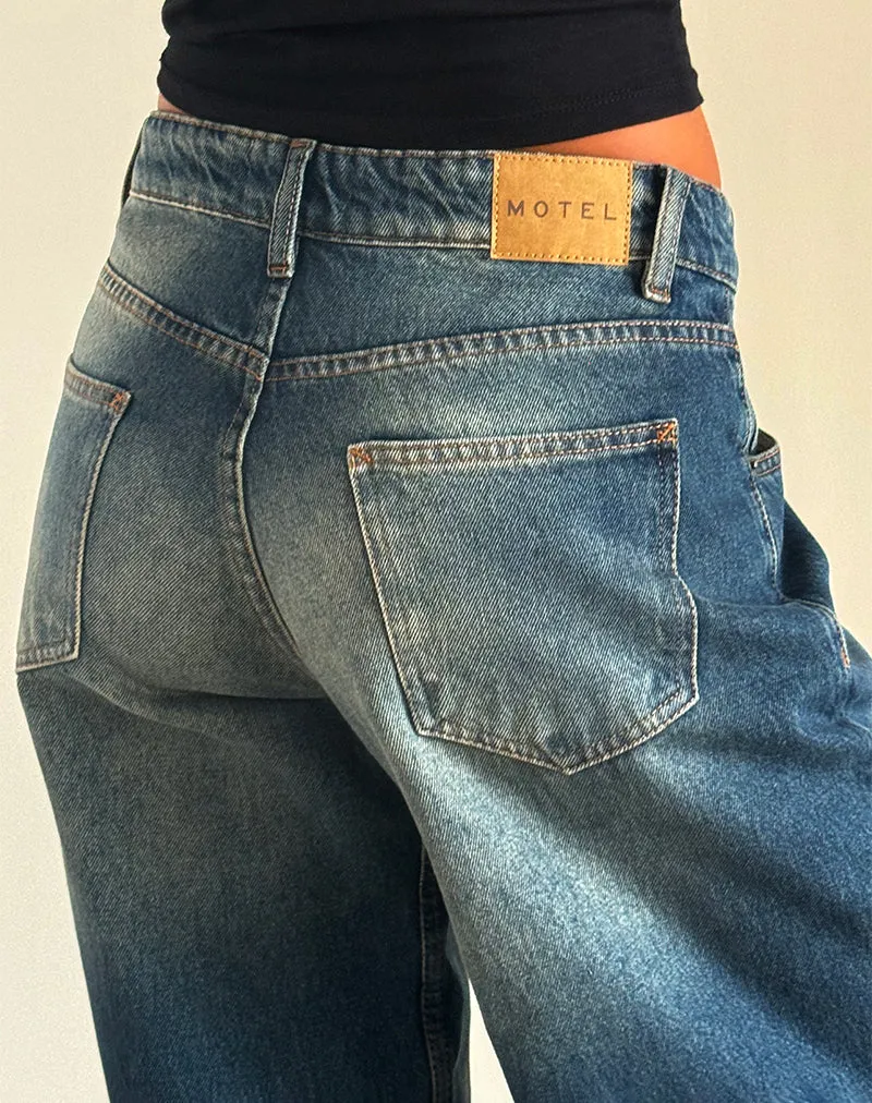 Roomy Extra Wide Low Rise Jeans in Dark Vintage