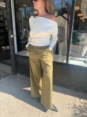 Safari Green Wide Leg Trouser