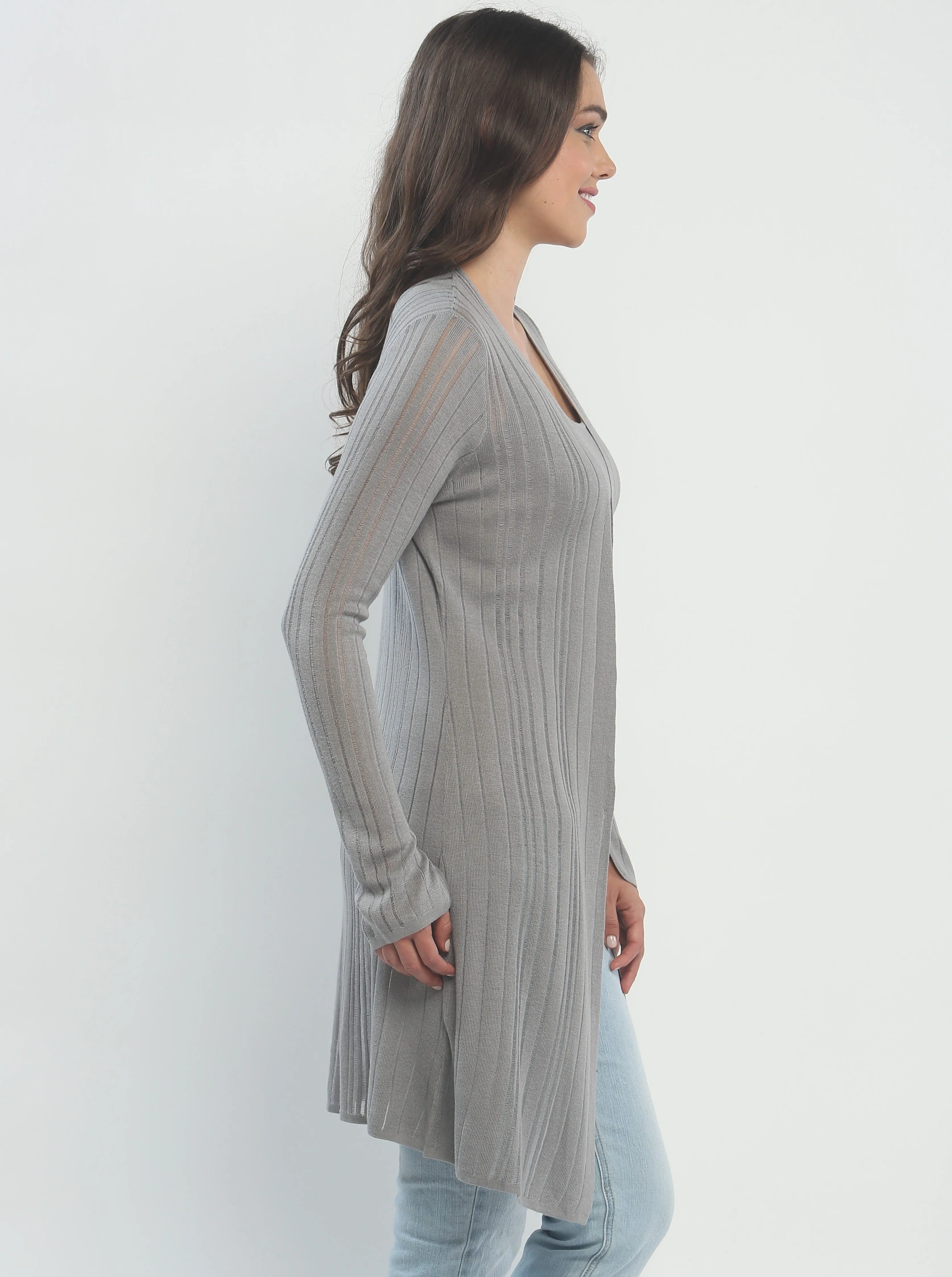 Semi Sheer Striped Duster