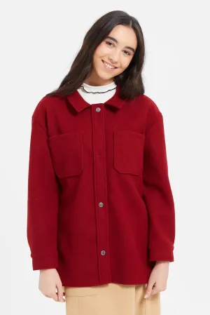 Senior Girls Red Plain Tunic Shackets