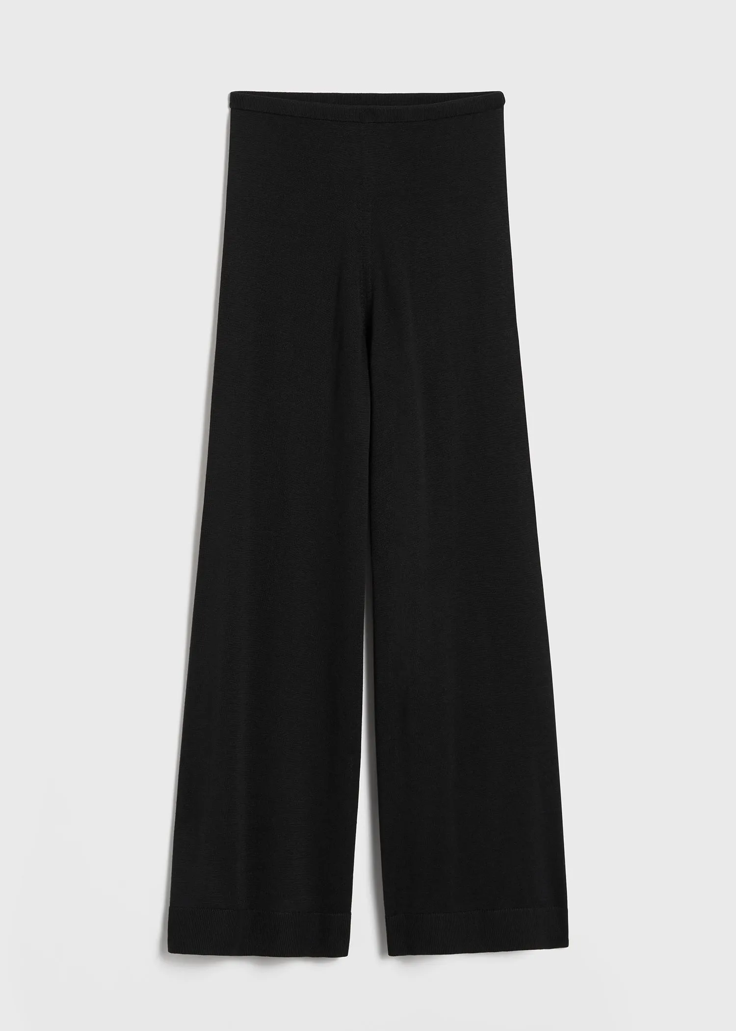 Silk cashmere knit slacks black