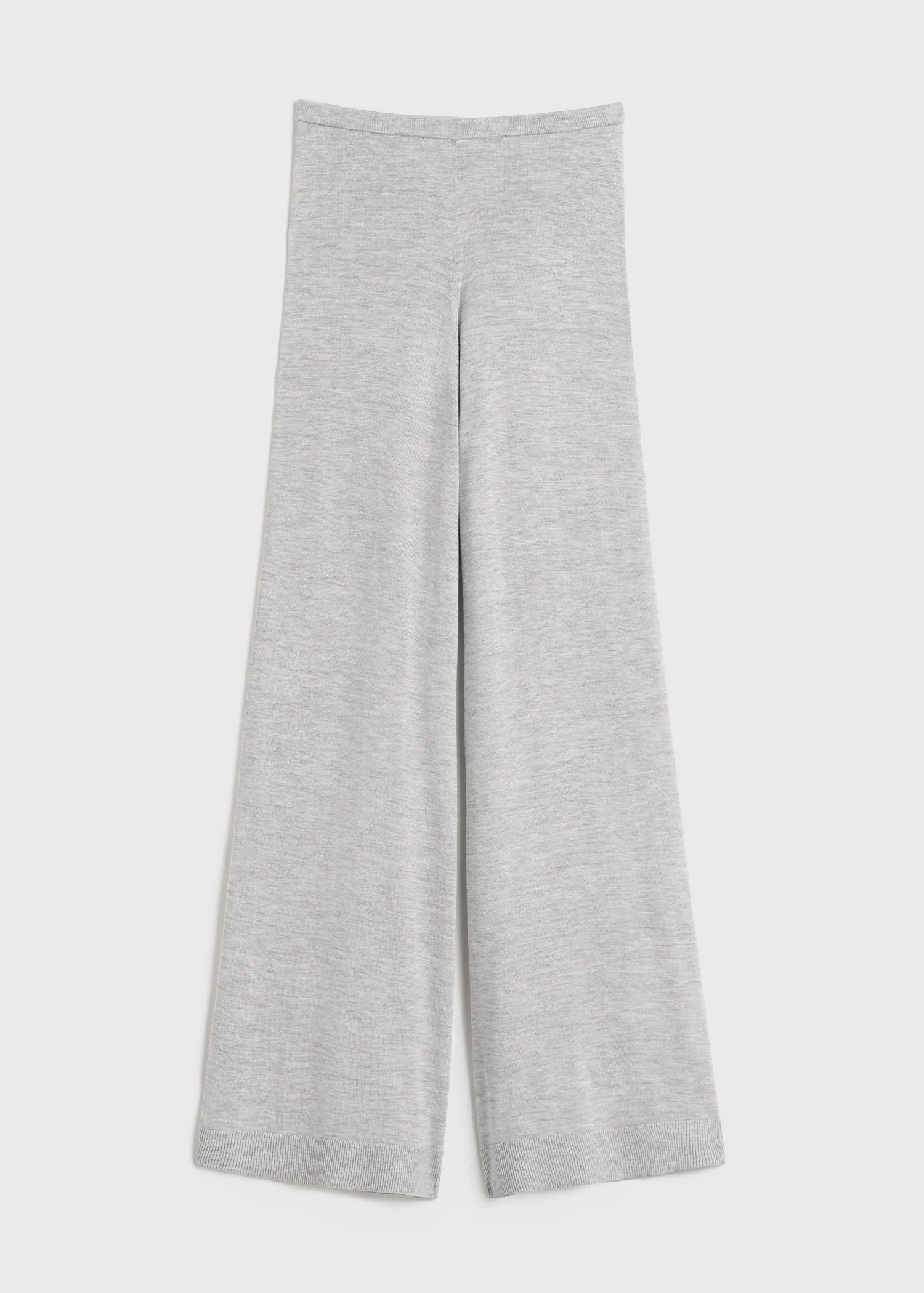 Silk cashmere knit slacks grey melange