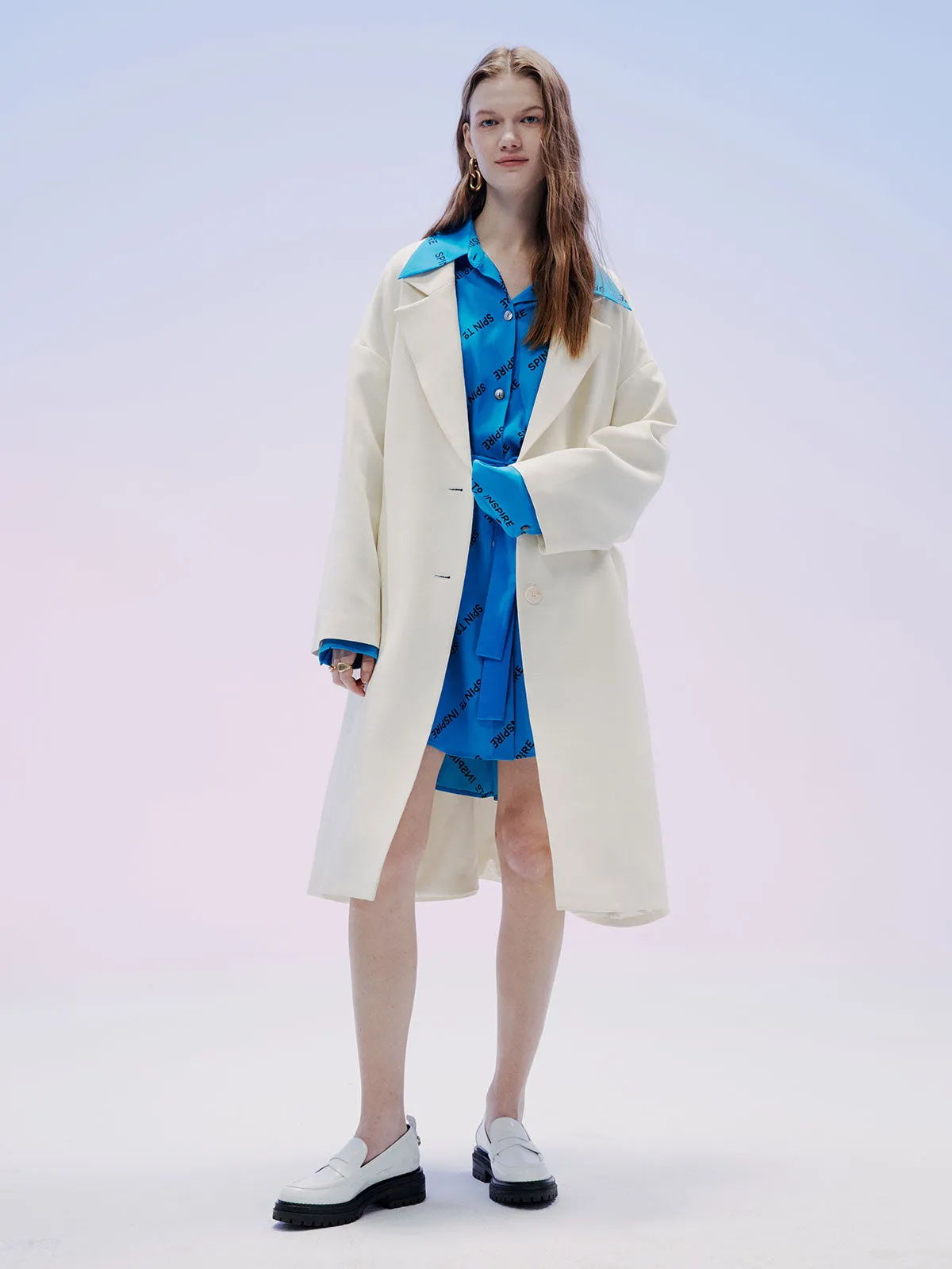 SILKINC Silk-Wool Long Jacket