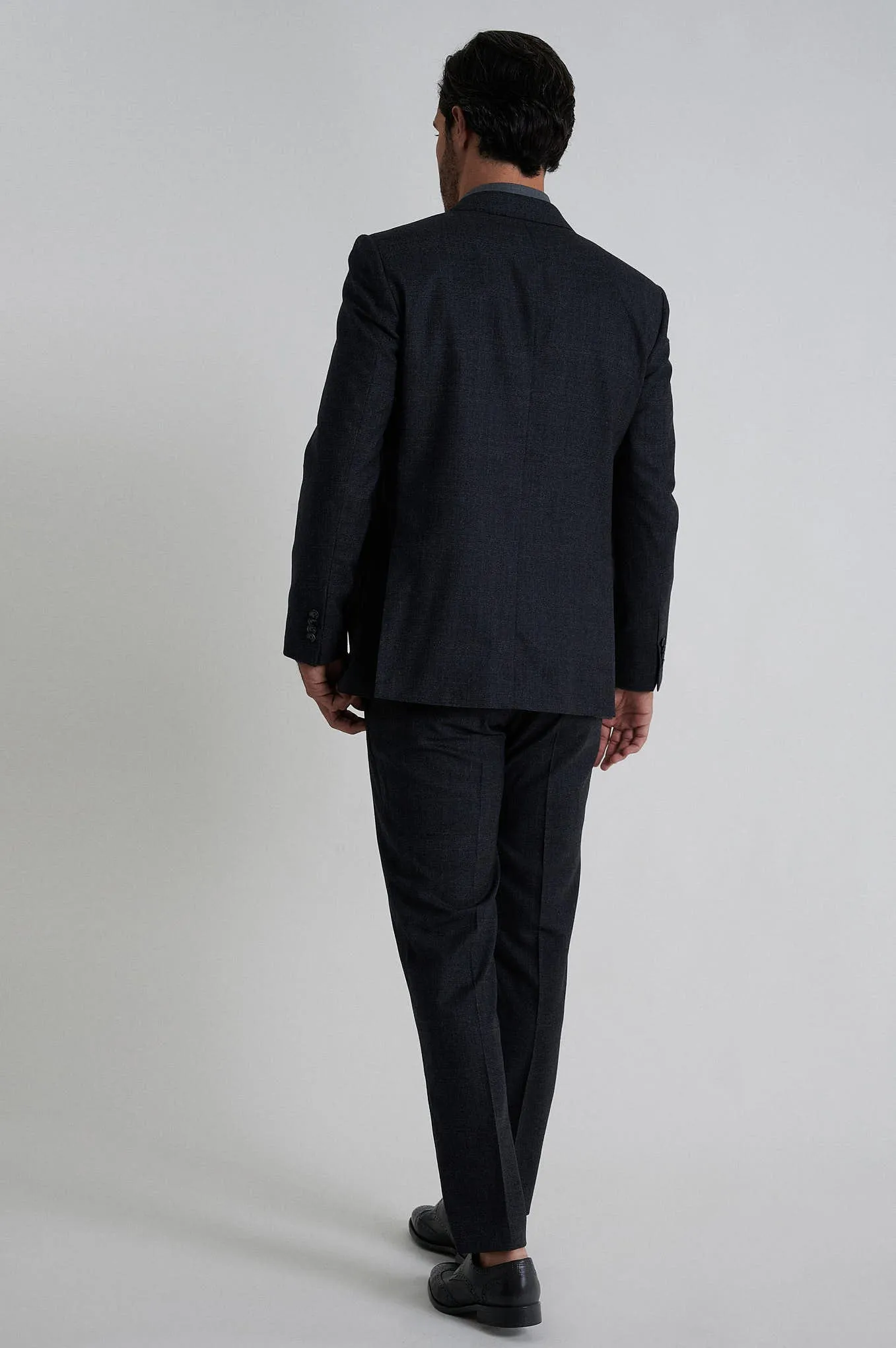 Slim fit 100% Ecological wool suit half canvas construction