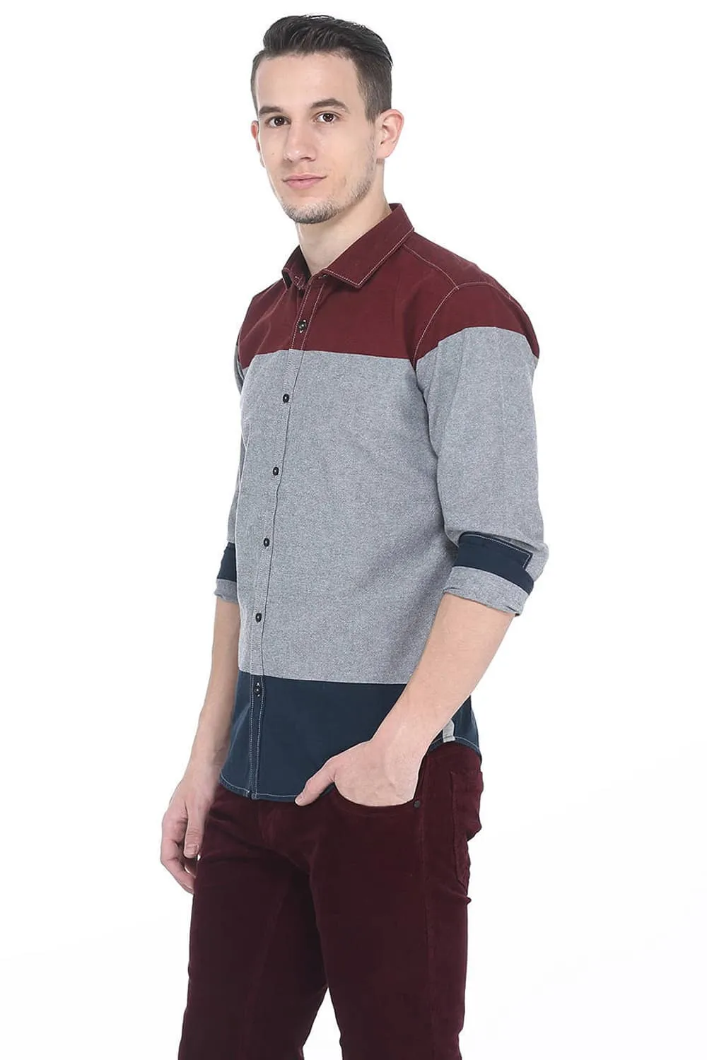 Slim Fit Engineered Stripes Shirt