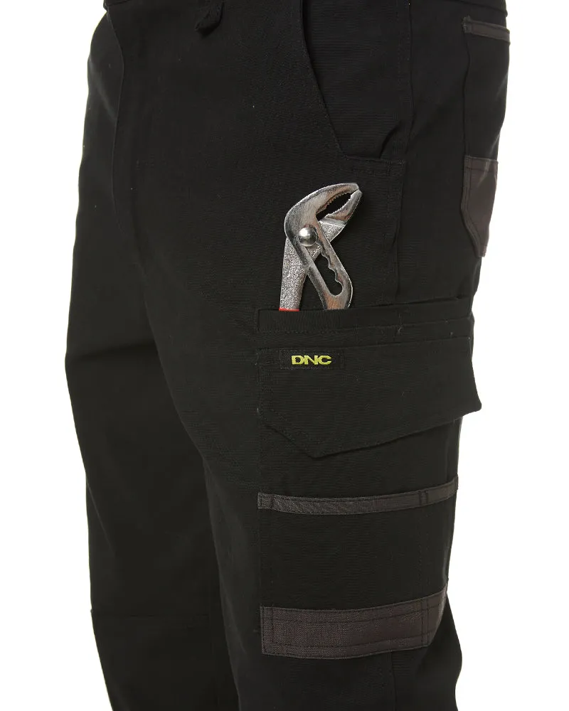 Slim Flex Cuffed Tradie Cargo Pant - Black