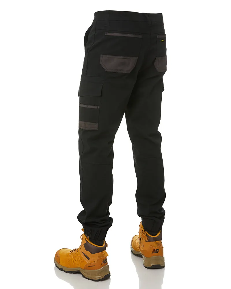 Slim Flex Cuffed Tradie Cargo Pant - Black