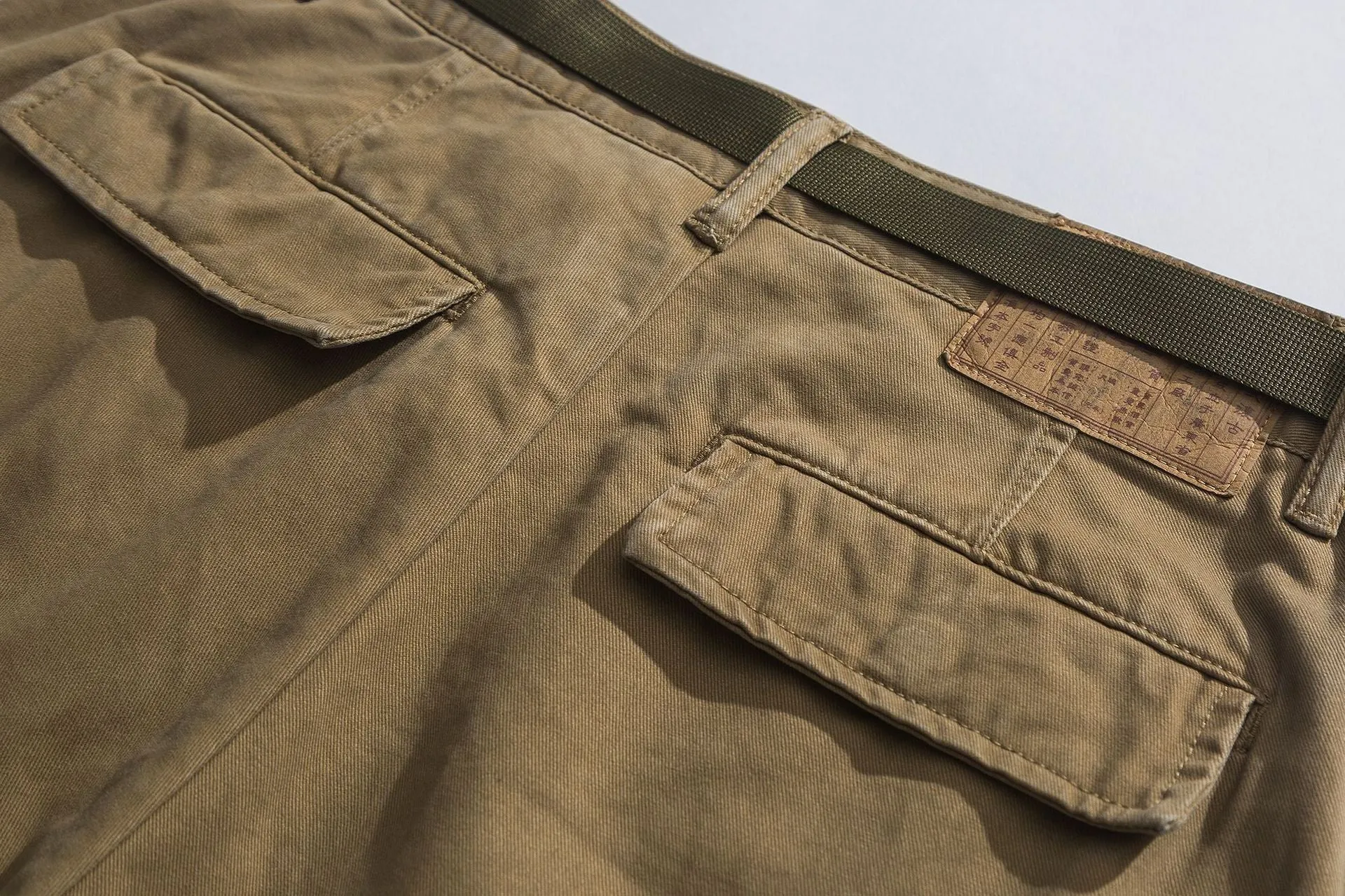 Solid Cotton Pockets Cargo Jogger Pants