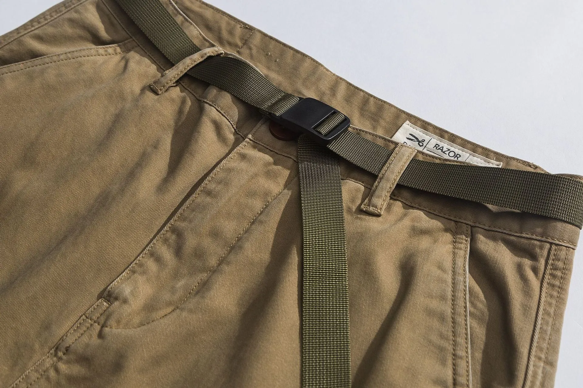 Solid Cotton Pockets Cargo Jogger Pants