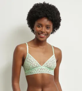 Soutien-gorge triangle en dentelle florale Vert d’Eau Daisy Lace