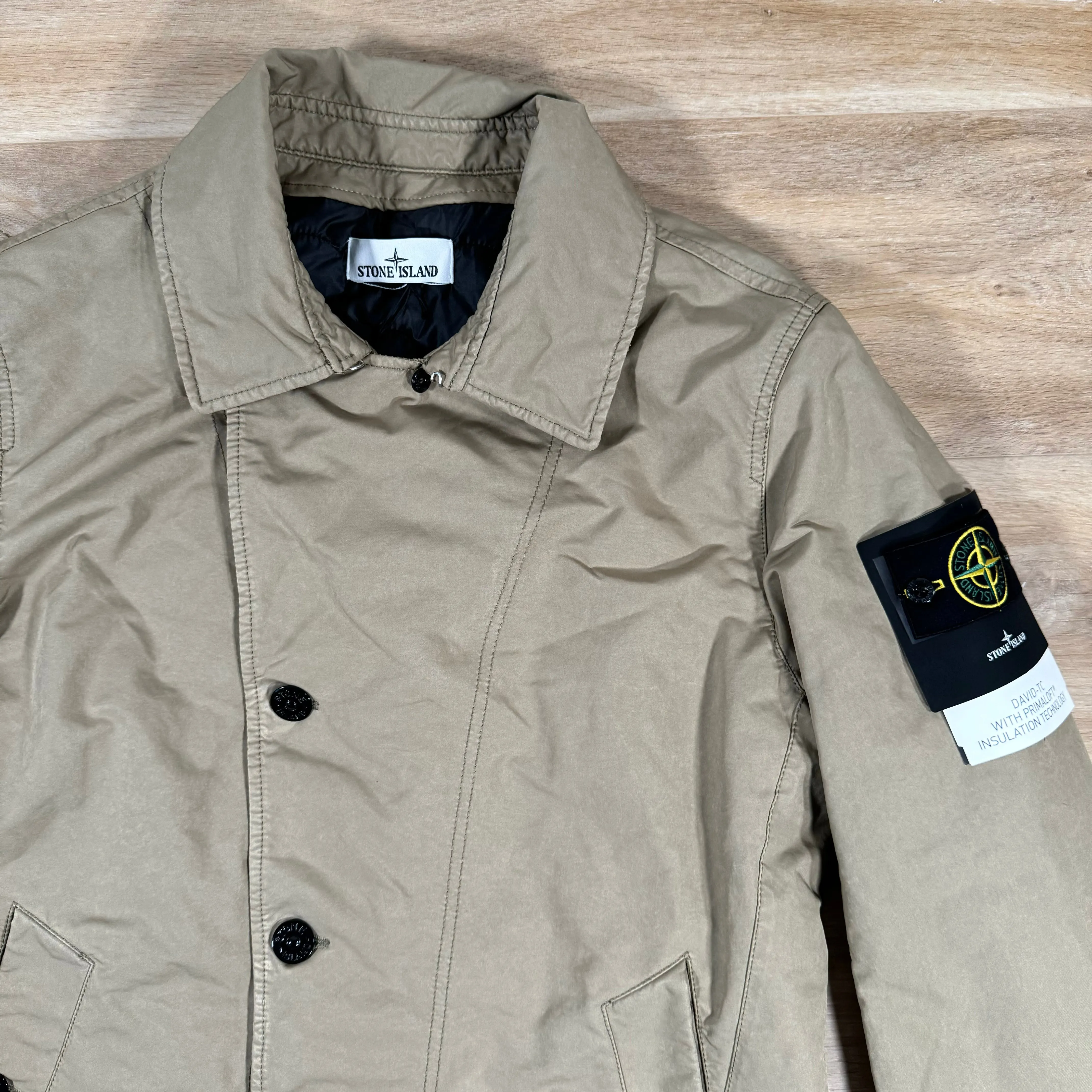 Stone Island David-TC Trench Jacket in Biscuit