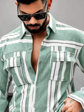 Striped Berly Green Full Sleeve Shirt