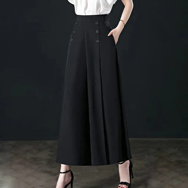 Stylish Pleated Wide-leg Pants