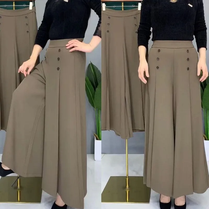 Stylish Pleated Wide-leg Pants