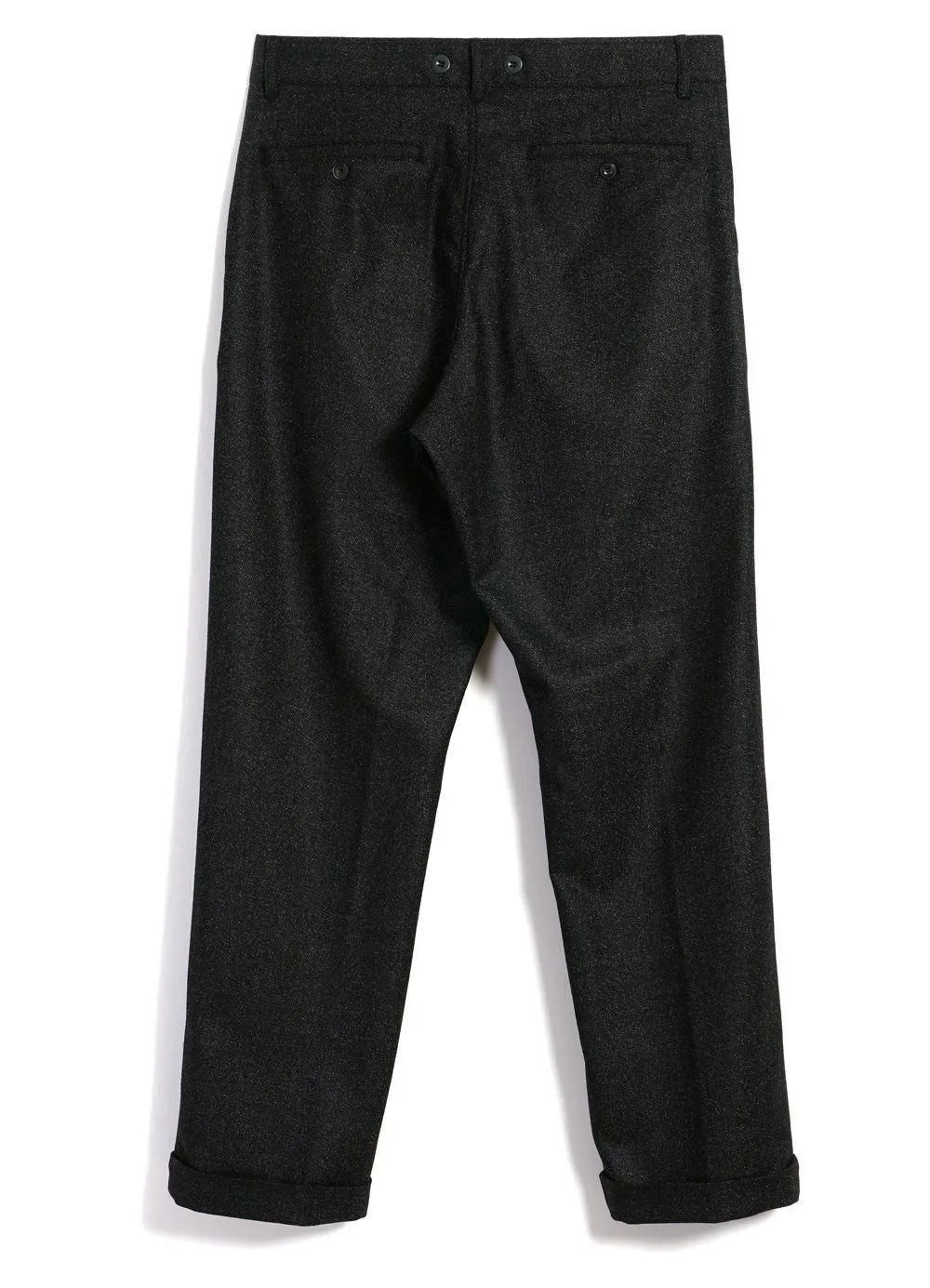 SUNE | Pleated Wide Cut Trousers | Black Marble