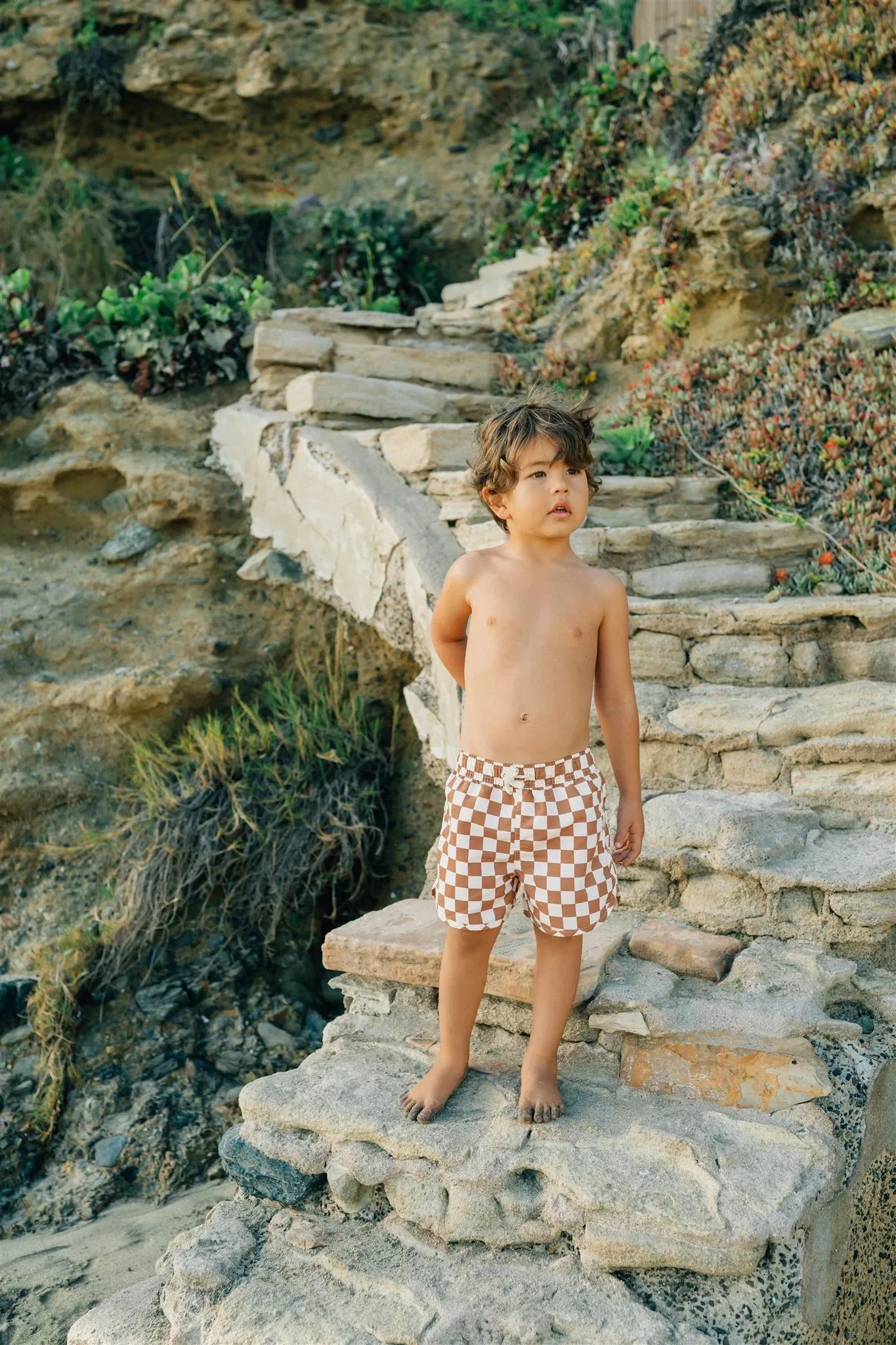 Swim Shorts | Rust Checkered