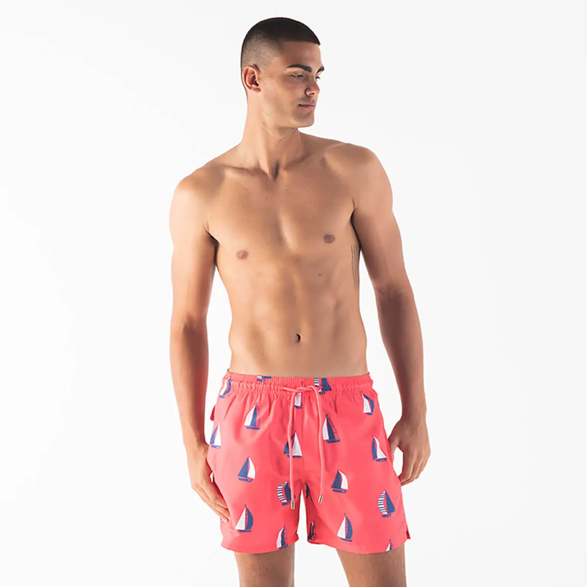 Swim Shorts - Sail Boats | Coral