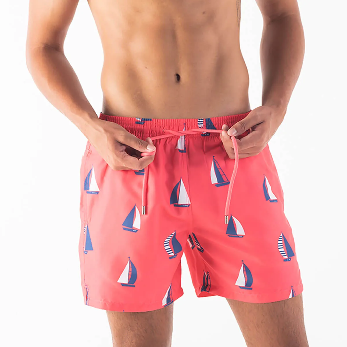 Swim Shorts - Sail Boats | Coral