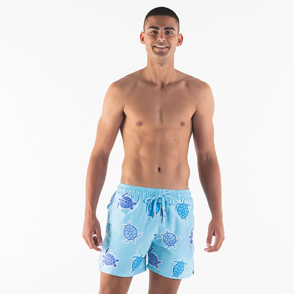 Swim Shorts - Turtles | Baby Blue