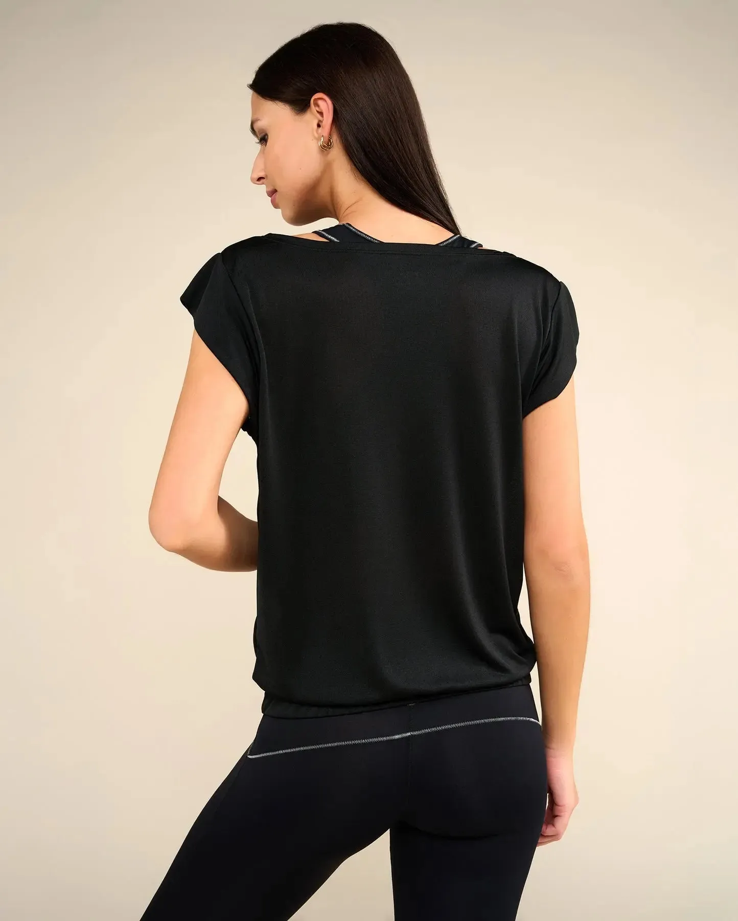 T-shirt de yoga noir SOFTEE