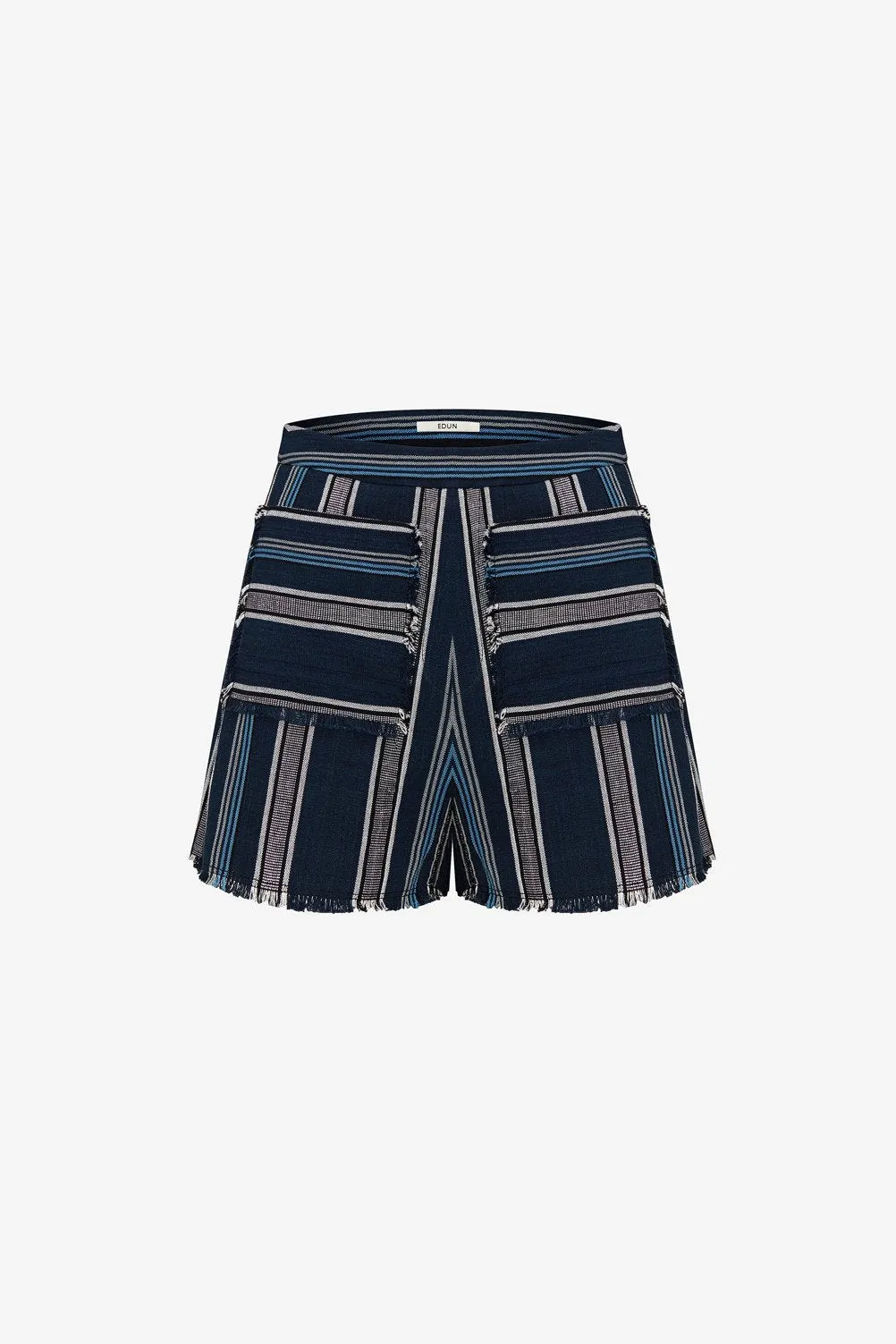 TEXTURED STRIPE RAW EDGE SHORT