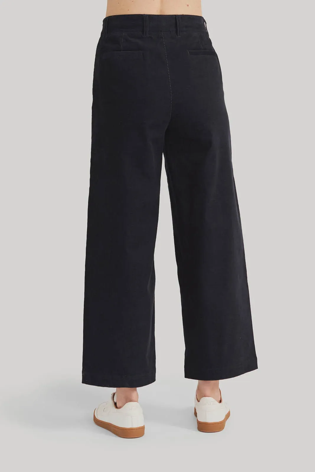 Thought Milou Organic Cotton Corduroy Wide Leg Culottes in Navy