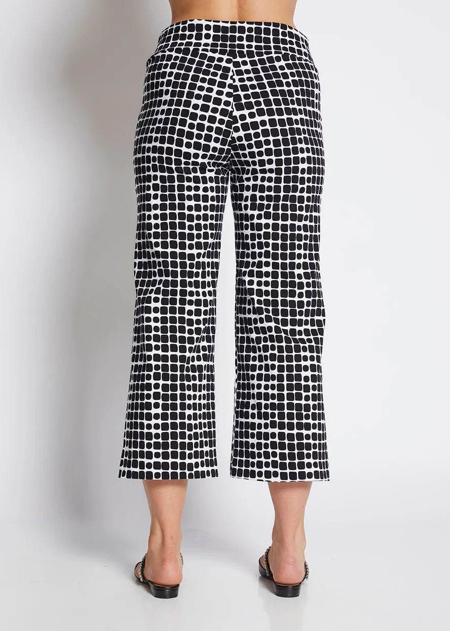 Ticket printed bengaline culottes in Stark Black print