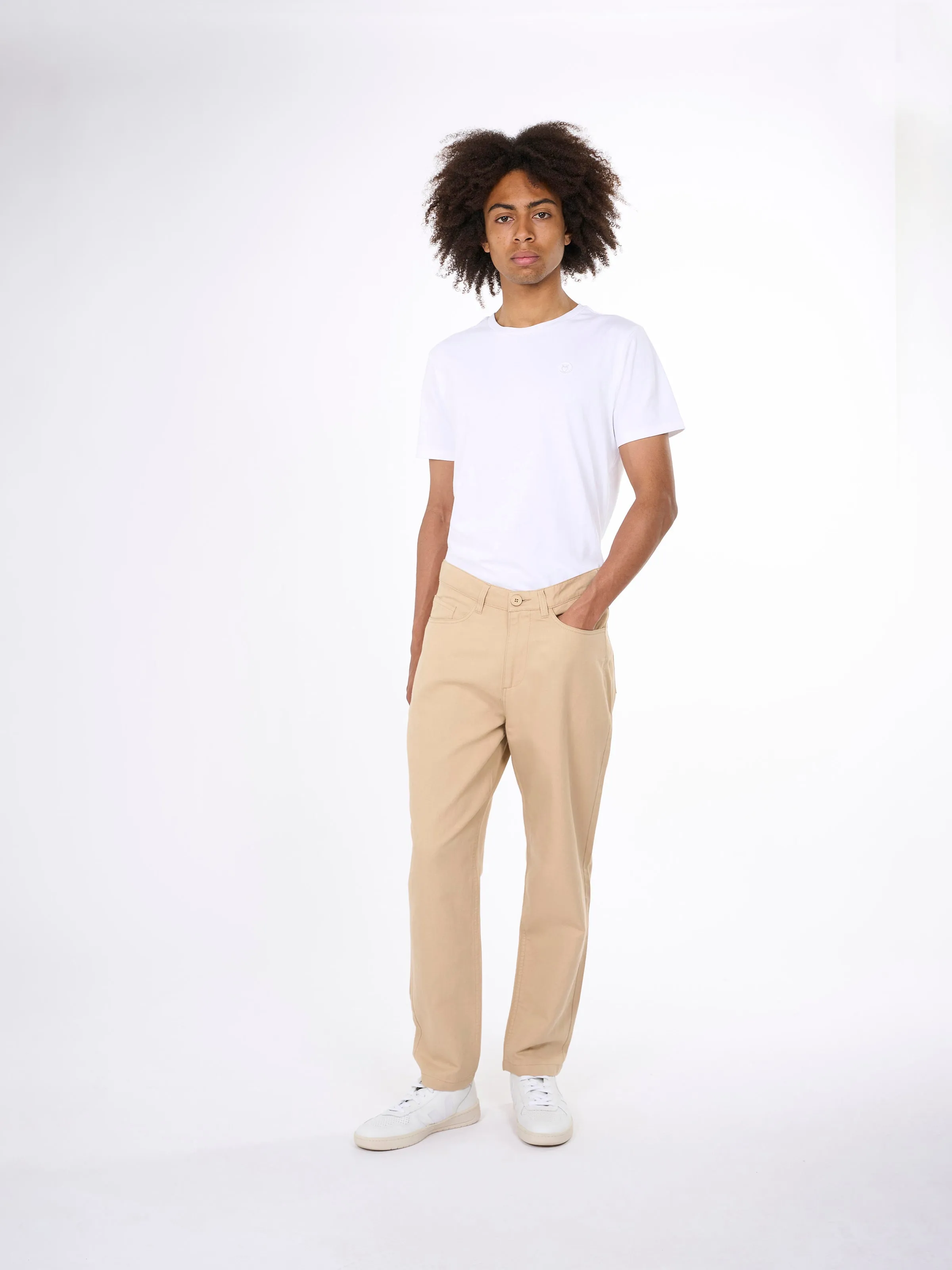 TIM 5-pocket cotton-linen blend twill pant - Safari