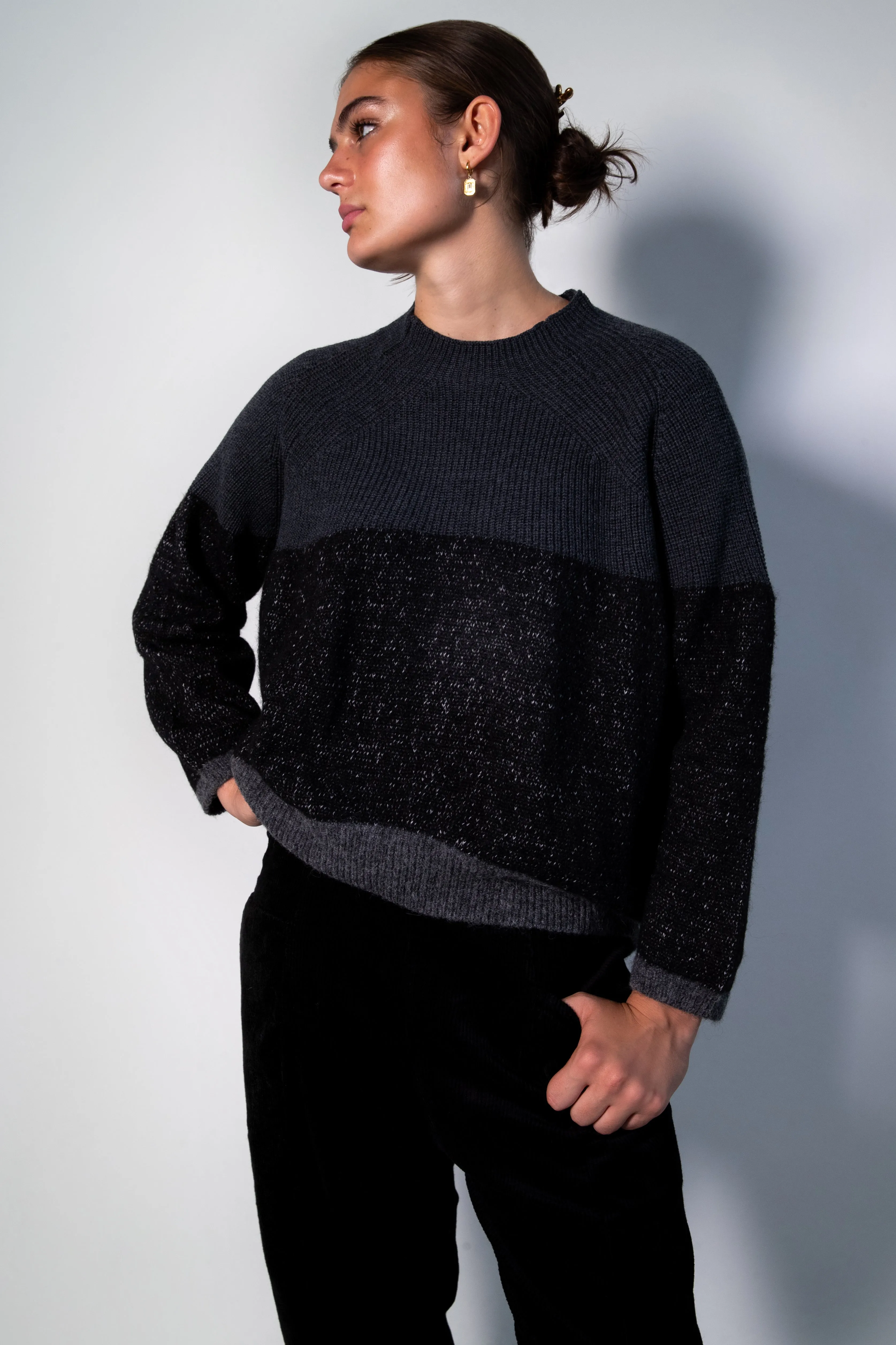 Transit Par Such Black Contrasting Jumper