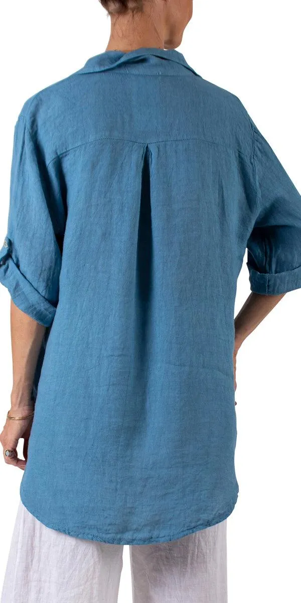 Trapani Button Down Linen Tunic