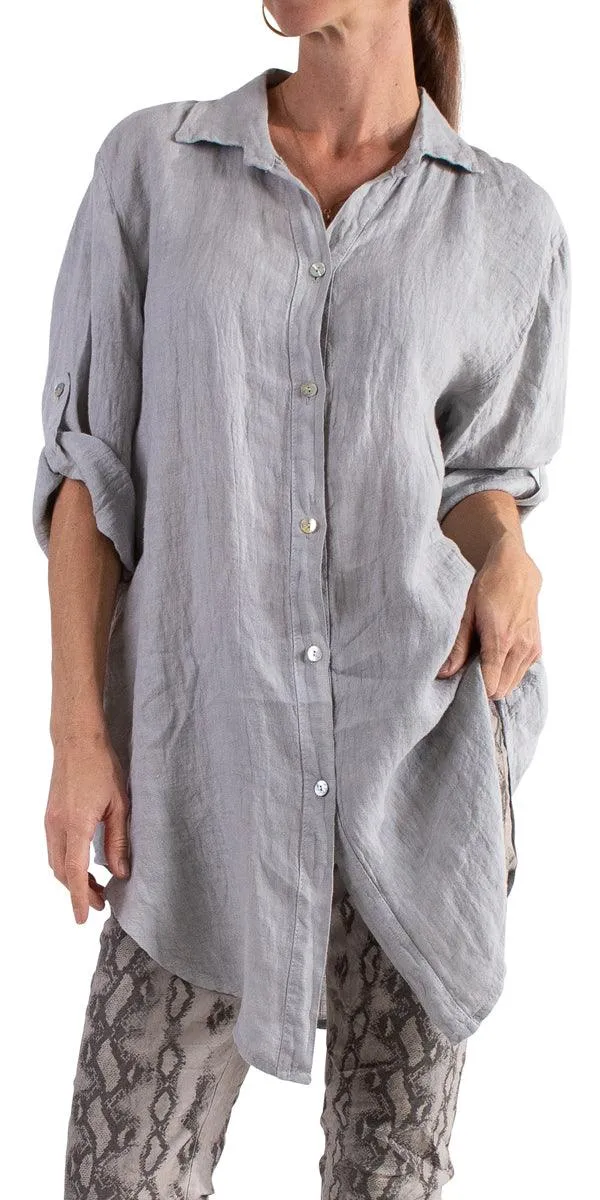 Trapani Button Down Linen Tunic