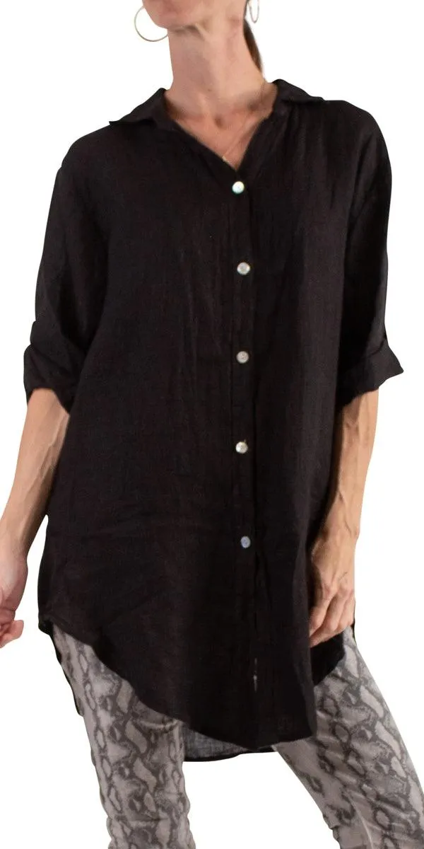 Trapani Button Down Linen Tunic