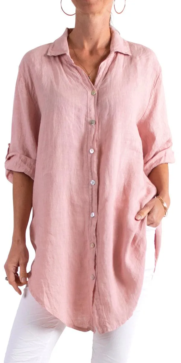 Trapani Button Down Linen Tunic