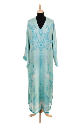 V Neck Kaftan in Eau de Nil