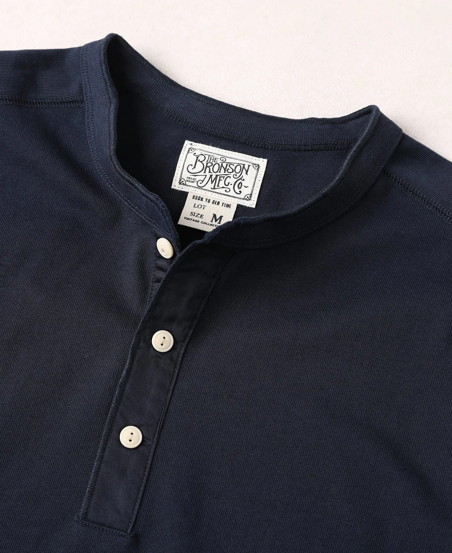 Vintage Long Sleeve Henley Shirt - Navy