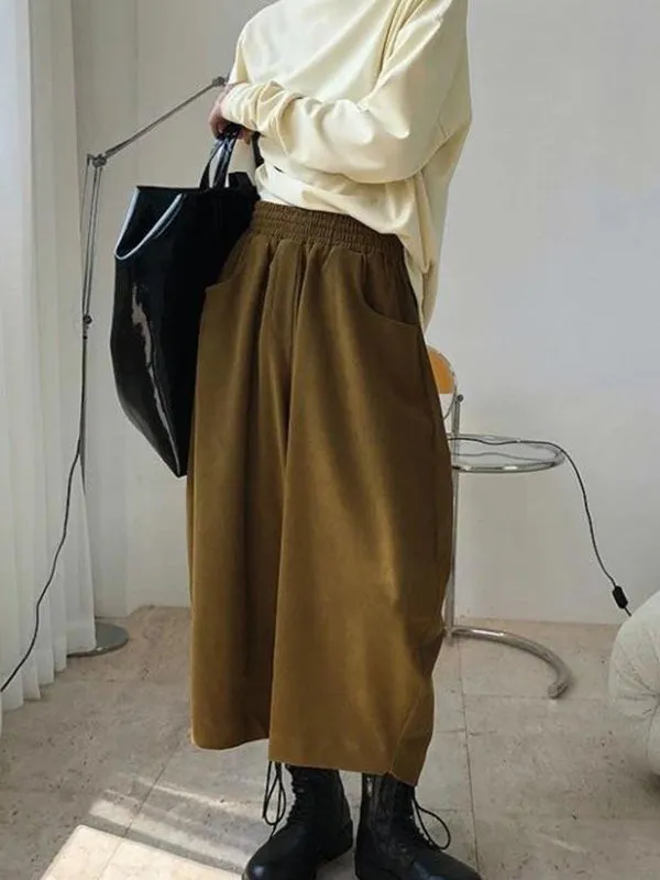 Wenkouban-Black Friday Christmas Thanksgiving Harem Pants Wide Leg Elasticity Solid Color Split-Joint Pants Trousers