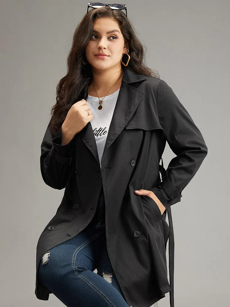 Wind-Resistant Belted Double Breasted Coat