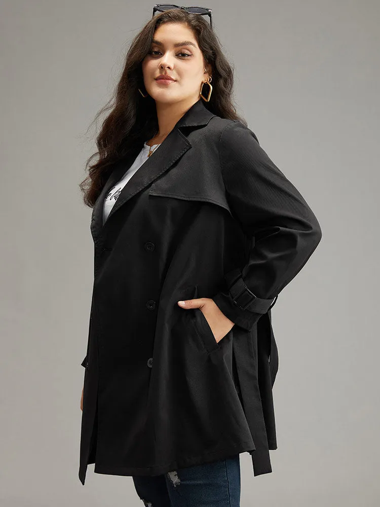 Wind-Resistant Belted Double Breasted Coat