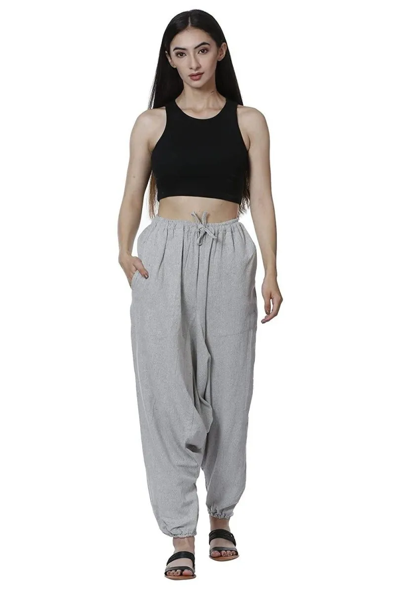 Women's Harem Pant | Melange Grey | Fits Waist Size 28" to 36"