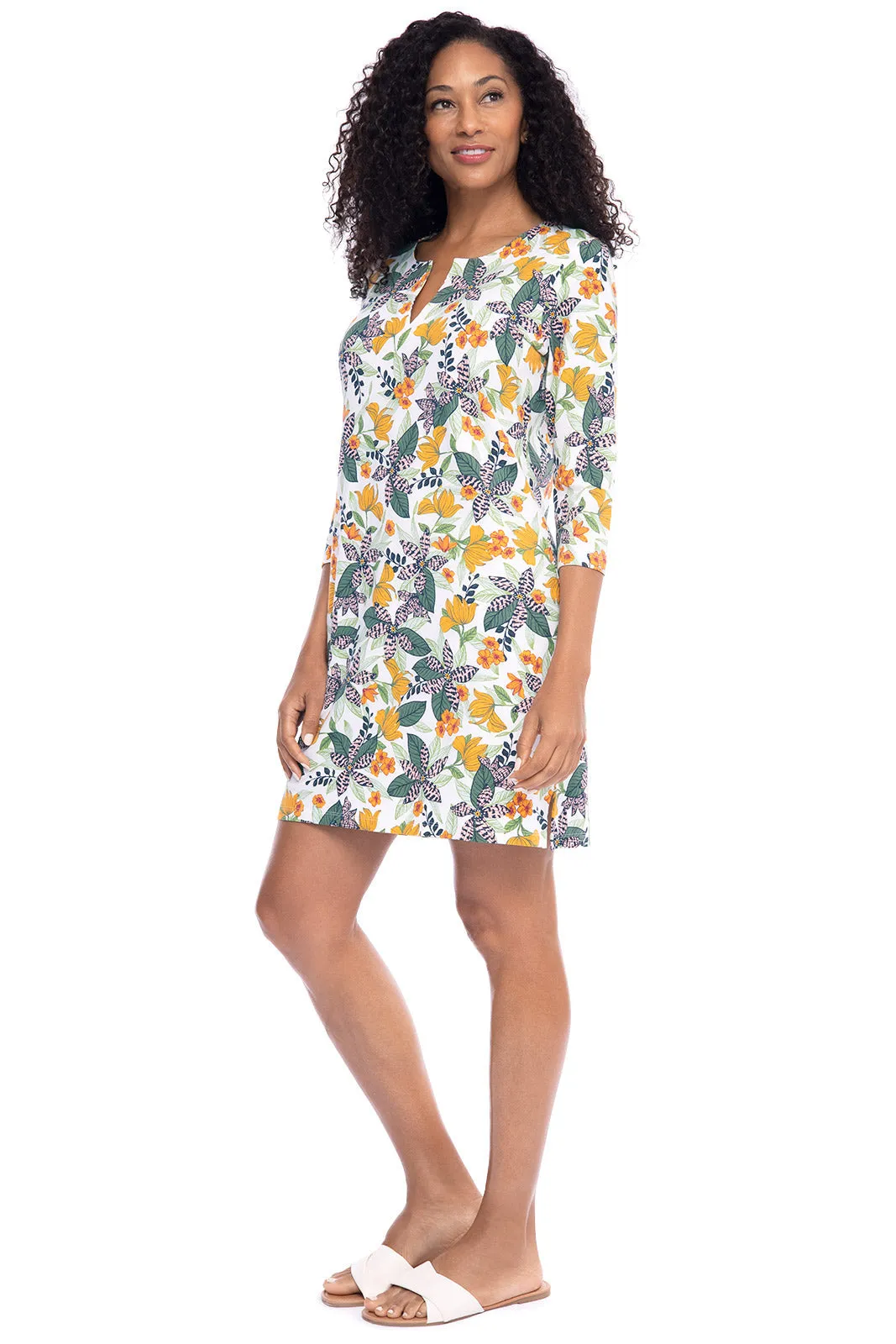 Women's Oceanside Tunic Dress  |  Apricot Crush Floral Paradise