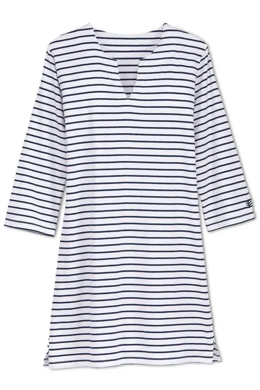 Women's Oceanside Tunic Dress  |  White/Navy Stripe