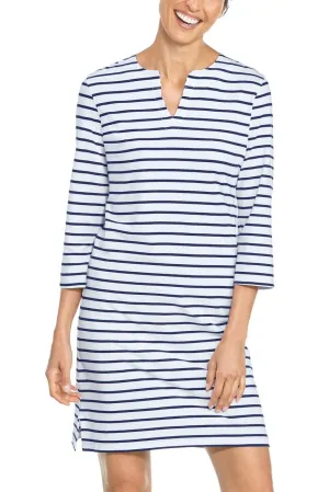 Women's Oceanside Tunic Dress  |  White/Navy Stripe