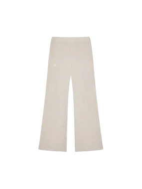 Women's Recycled Cashmere Rib Track Pants—oatmeal